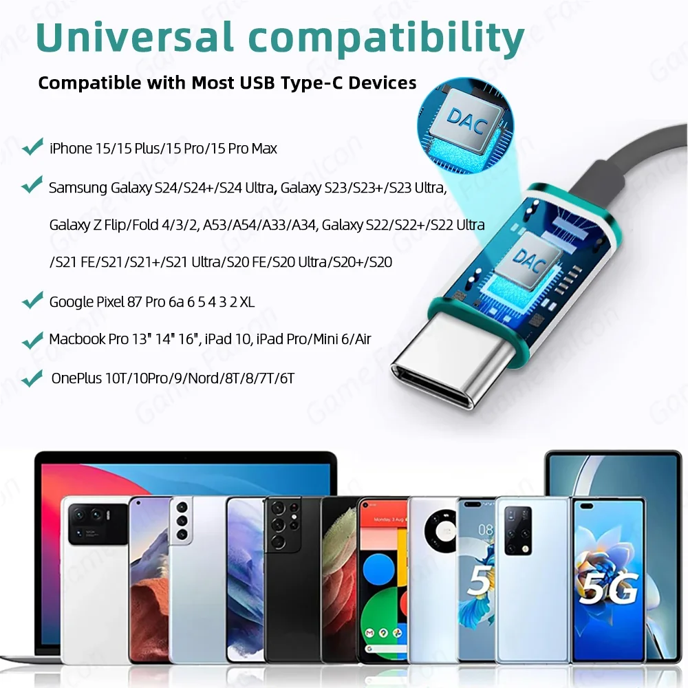 USB 유형 C 헤드폰 HiFi 베이스 스테레오 볼륨 조절 마이크 Galaxy S24 S23 S22 S21 Ultra iPhone 15 Pro Max 용 3.5mm 유선 이어버드