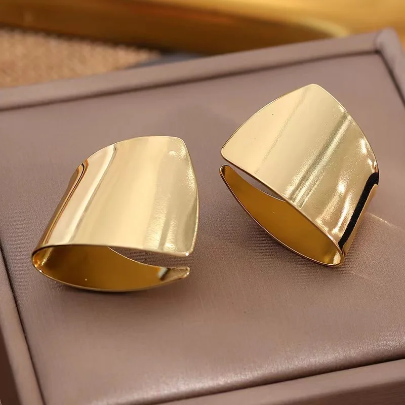 여성을위한 새로운 간단한 금속 스타일 광택 기하학적 귀걸이 유행 맞춤형 일일 액세서리 파티 보석 생일 선물