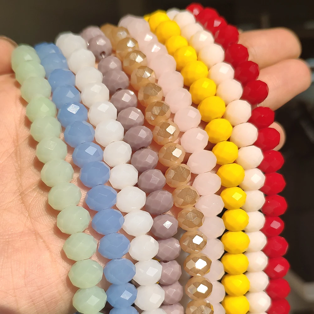 팔찌에 대 한 유리 구슬 3/4/6/8mm면 처리 된 여러 가지 빛깔의 오스트리아 크리스탈 라운드 루즈 비즈 보석 만들기 Diy 팔찌 스트랜드