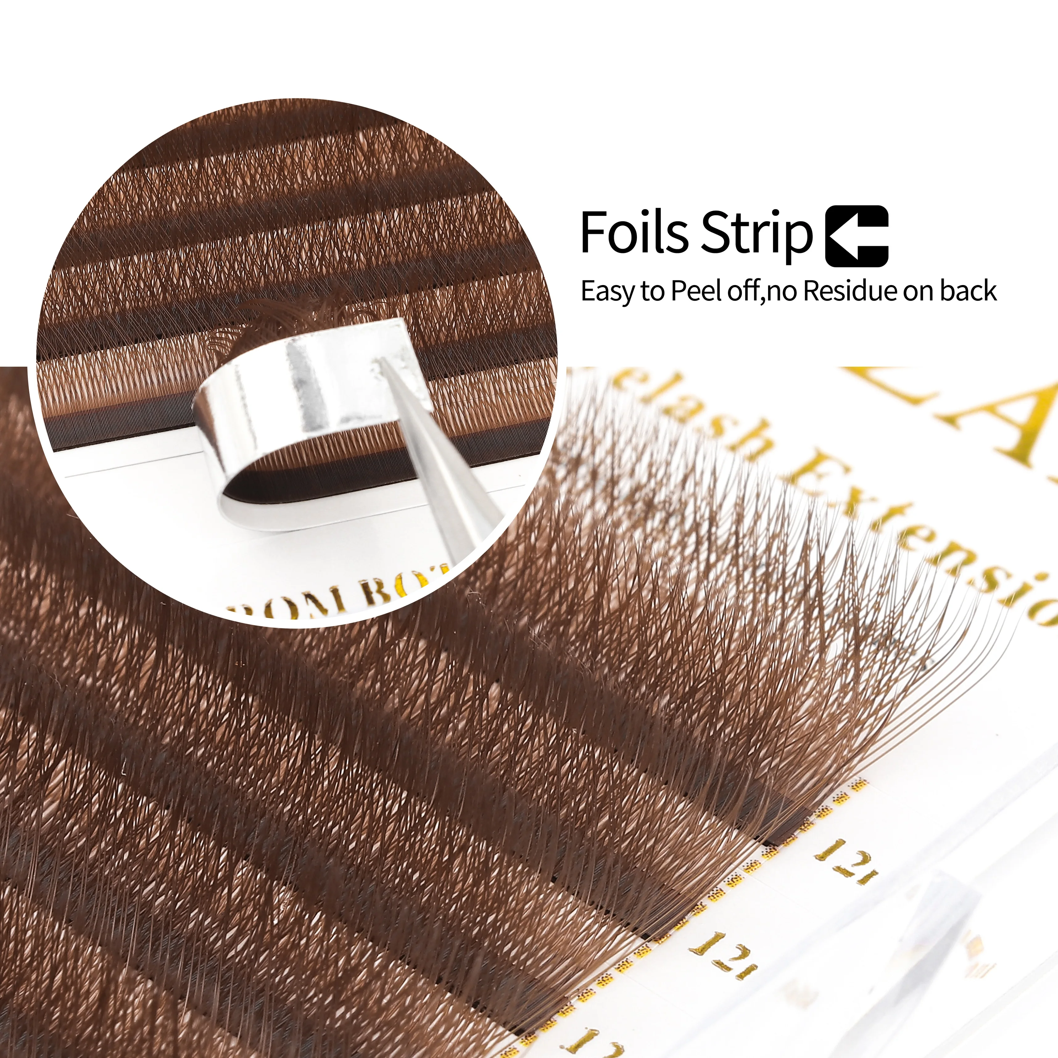 XIUSUZAKI 브라운 4D W 자형 속눈썹 연장 고품질 개별 속눈썹 자동 꽃 미리 만들어진 팬 가짜 속눈썹