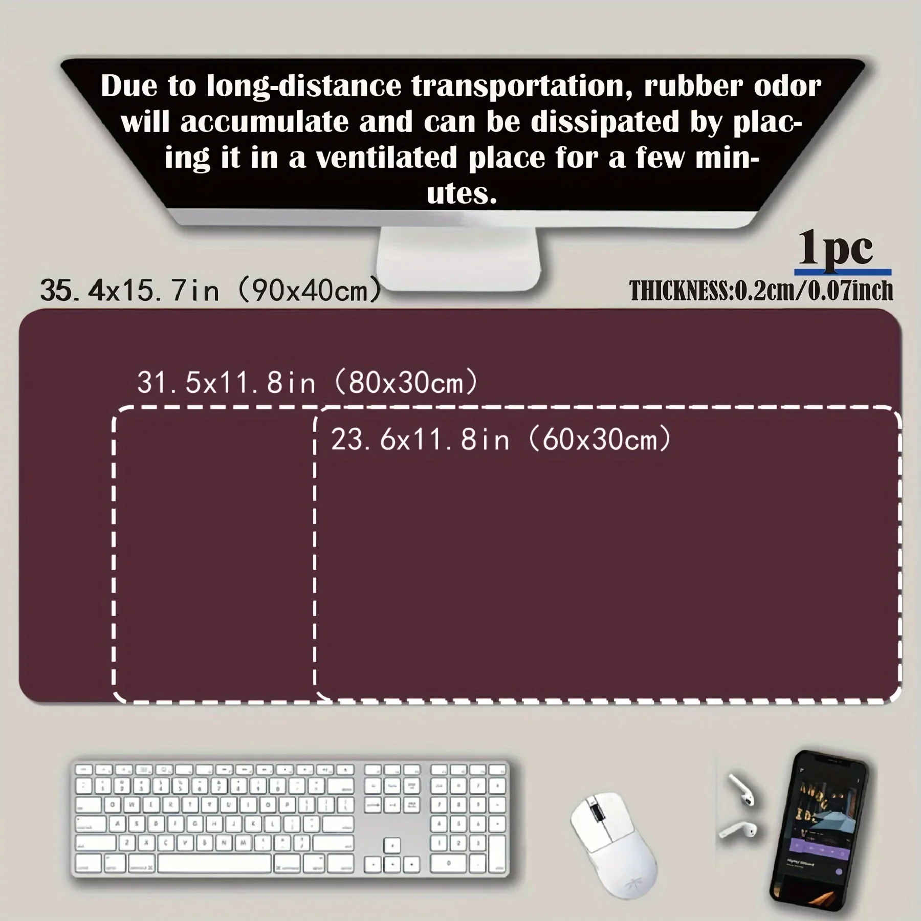 대형 흰색 럭셔리카 로고 디자인 게이밍 마우스 패드, 미끄럼 방지 고무 베이스, 확장 데스크 매트, 게이머 사무실 컴퓨터 액세서리