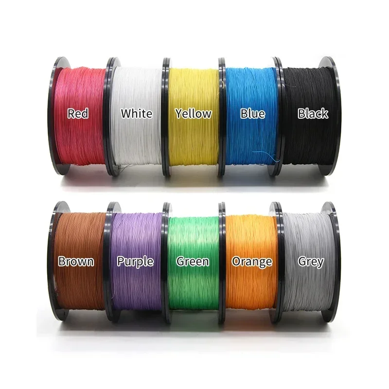 5/10/50M UL1423 PTFE 실버 도금 구리 와이어 38/36/34/30/28/26/24AWG 고온 전자 단일 코어 마이크로 파인 케이블