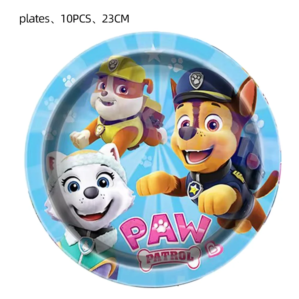 새로운 발 순찰 생일 장식 개 스카이 일회용 식기 컵 플레이트 식탁보 베이비 샤워 키즈 소녀 소년 파티 용품