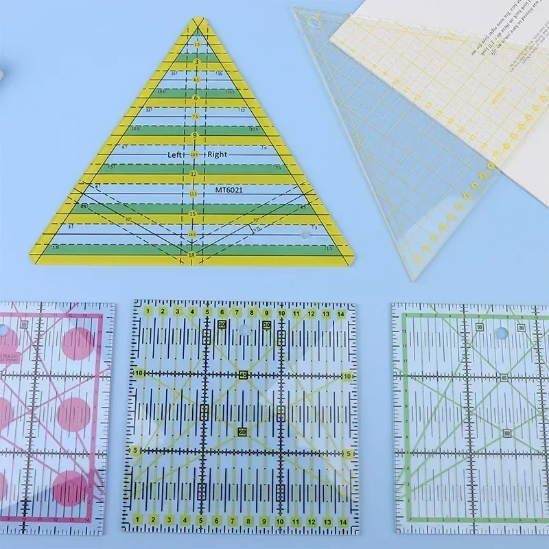 1/2pcs 15cm 퀼트 패치 워크 눈금자 패브릭 천 절단 눈금자 아크릴 바느질 눈금자 DIY 뜨개질 공예 재단사 바느질 도구