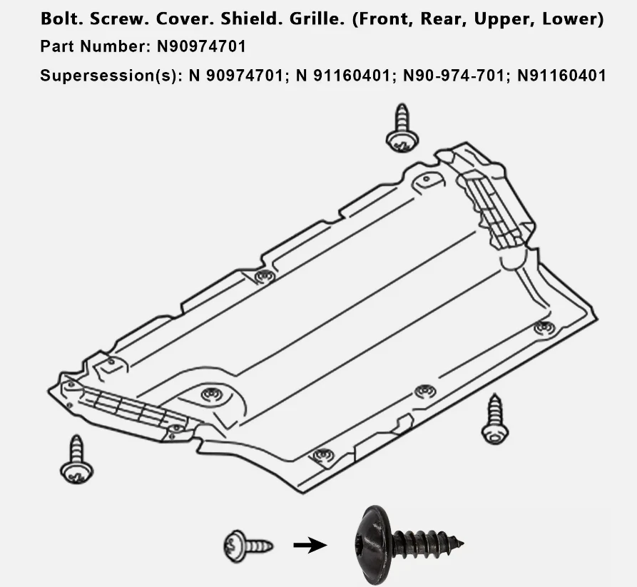 10 쌍 펜더 섀시 트림 장착 볼트 Vw Torx 나사 볼트 범퍼 아치 머드 플랩 스플래시 가드 언더 트레이 트림 고정