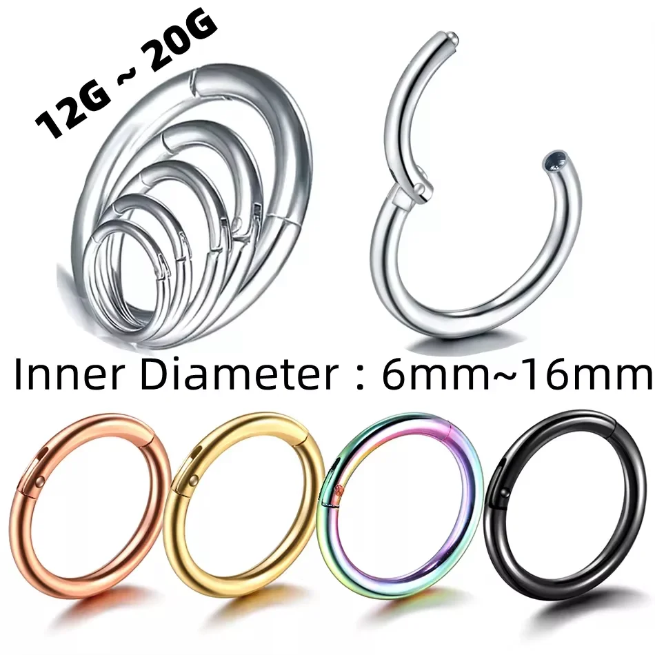 1PC 힌지 세그먼트 코 후프 링 여성 외과 강철 코 링 Septum Clicker 링 귀 Daith 후프 귀걸이 피어싱 쥬얼리 title=1PC 힌지 세그먼트 코 후프 링 여성 외과 강철 코 링 Septum Clicker 링 귀 Daith 후프 귀걸이 피어싱 쥬얼리 