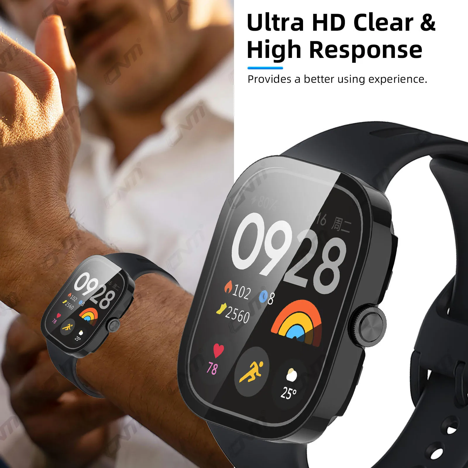 Xiaomi Redmi Watch 5 용 유리 + 케이스 Redmi Watch5 액세서리 용 강화 유리 화면 보호기 및 하드 PC 보호 범퍼