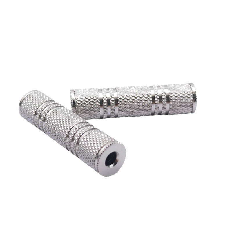 2PCS 3.5mm 잭 커플러 금도금 3.5mm 암-3.5mm 암 잭 플러그 오디오 스테레오 커플러 소켓 어댑터 커넥터