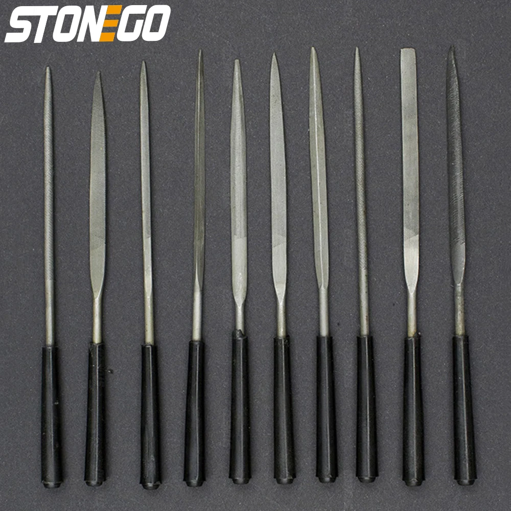 STONEGO 바늘 파일 세트, 5PCS/10PCS, 3x140mm, 보석상, 다이아몬드 조각, 금속, 유리 및 석재 공예, 수공구용 title=STONEGO 바늘 파일 세트, 5PCS/10PCS, 3x140mm, 보석상, 다이아몬드 조각, 금속, 유리 및 석재 공예, 수공구용 