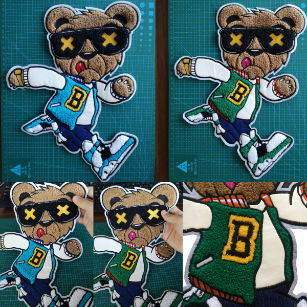 사용자 정의 자수 패치 Merrow 테두리에 개인화 된 디자인 로고 철 PVC 셔닐 실 배지 의류 모자에 대한 짠 엠블럼