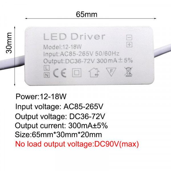 LED 전원 공급 장치 AC85-265V 조명 변압기, 300mA 1W 3W 5W 7W 12W 18W 20W 25W 36W