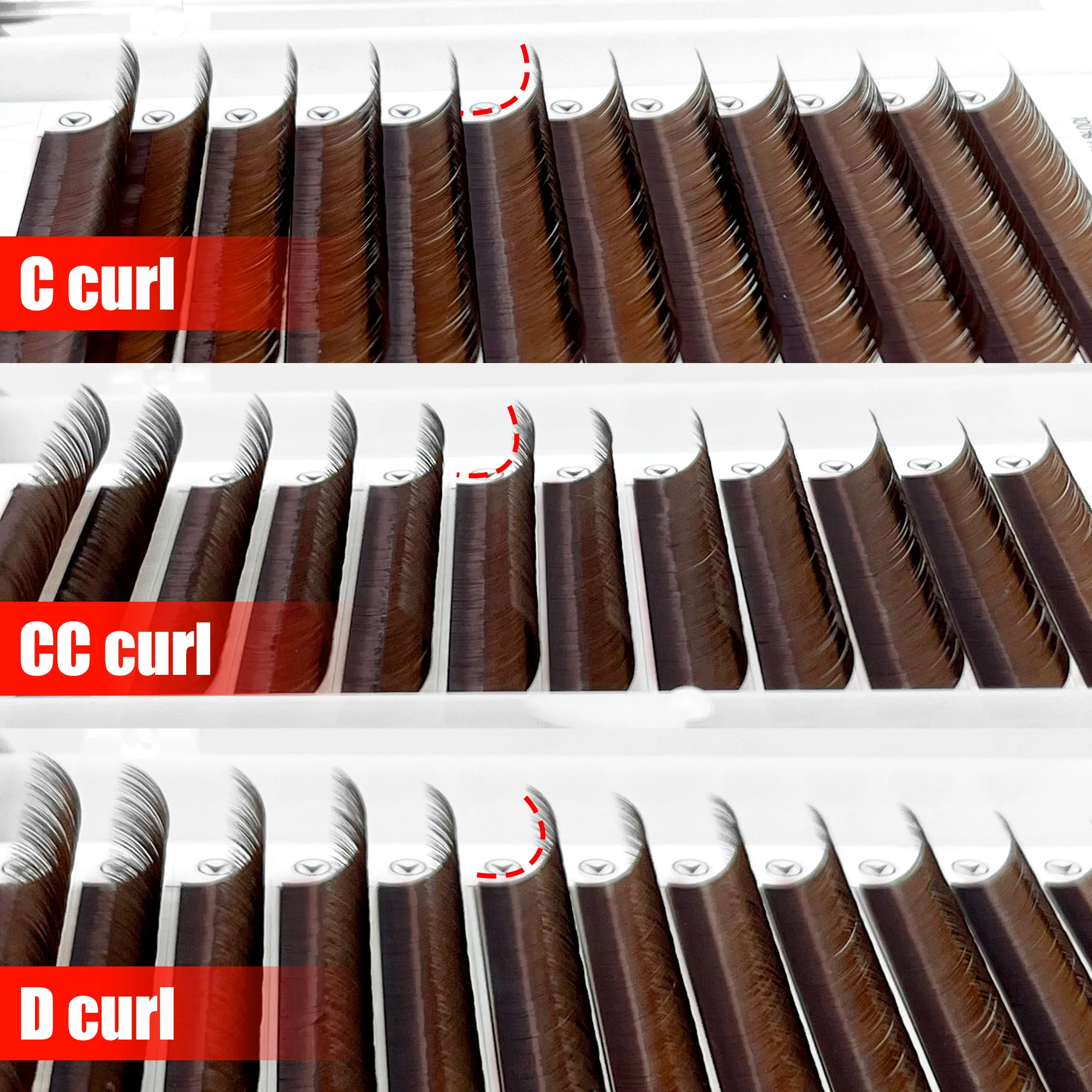 Abonnie Brown 개별 속눈썹 연장 모든 크기 속눈썹 다채로운 프리미엄 클래식 속눈썹