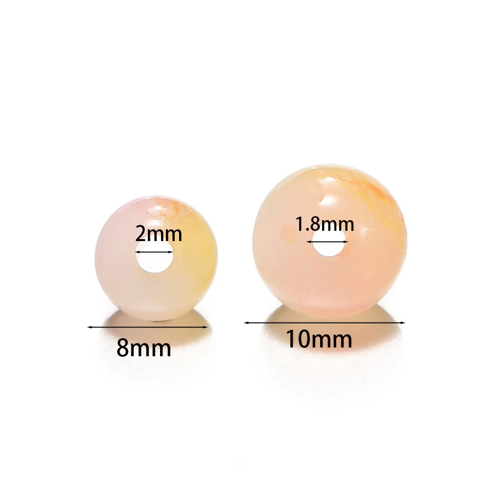 DIY 수제 목걸이 팔찌 쥬얼리 제작 액세서리용 라운드 루즈 스페이서 비즈, 다채로운 아크릴 비즈, 로트 당 50 개, 8mm, 10mm