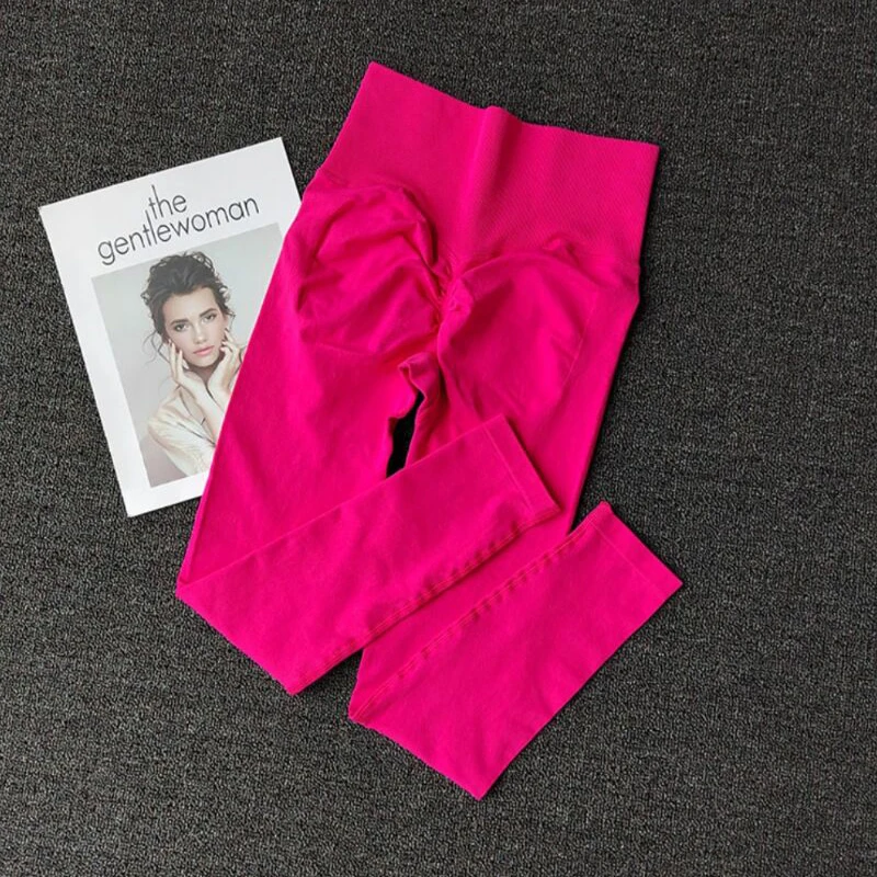 원활한 스포츠 요가 하이 웨이스트 바지 레깅스 스포츠 요가 체육관을 통해 볼 빠른 건조 바지 엉덩이 바지