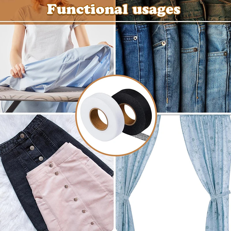 1Pc 핫멜트 양면 테이프 자체 접착 바지 DIY 봉제 공예 패치 워크 용품에 대한 바지 직물에 붙여 넣기 철