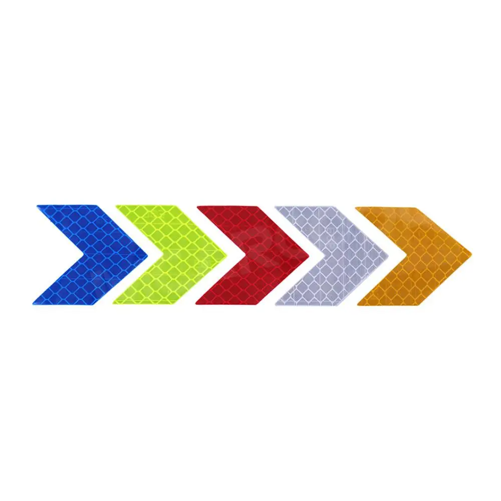 10PCS 화살표 반사 접착 테이프 스티커 데칼 안전 주의 경고 트럭 오토바이 자전거 몰딩에 대 한 반사 테이프