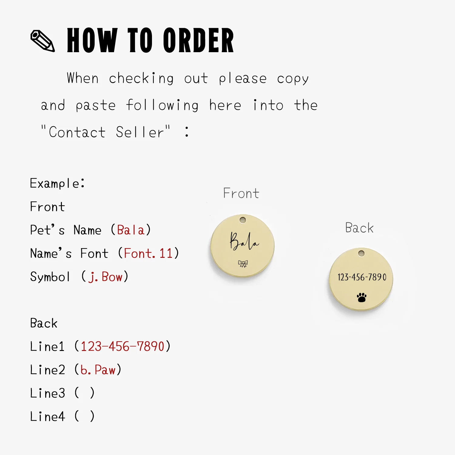 맞춤형 고양이 개 ID 태그 MW007 귀여운 기호가 있는 이름 맞춤형 애완 동물 목걸이용 앞면과 뒷면이 새겨져 있음 분실 방지 금속 참