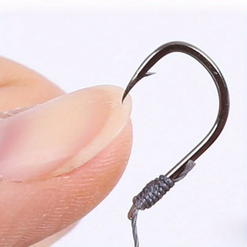 Ackibbik 50개 PE 라인 3이 있는 소형 낚시 후크 # -12 # 미리 묶인 낚시 후크 잉어 낚시용 끈 후크 서브 라인 후크