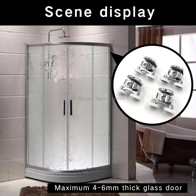 23mm/25mm/27mm 샤워 도어 롤러 아연 합금 이중 휠 슬라이딩 샤워 도어 롤러 베어링 휠 러너 교체