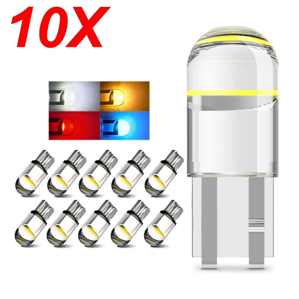 10pcs 자동차 LED T10 W5W Canbus COB 6000k 독서 돔 램프 마커 웨지 번호판 전구 168 194 192 DC 12V 흰색 파란색 빨간색 title=10pcs 자동차 LED T10 W5W Canbus COB 6000k 독서 돔 램프 마커 웨지 번호판 전구 168 194 192 DC 12V 흰색 파란색 빨간색