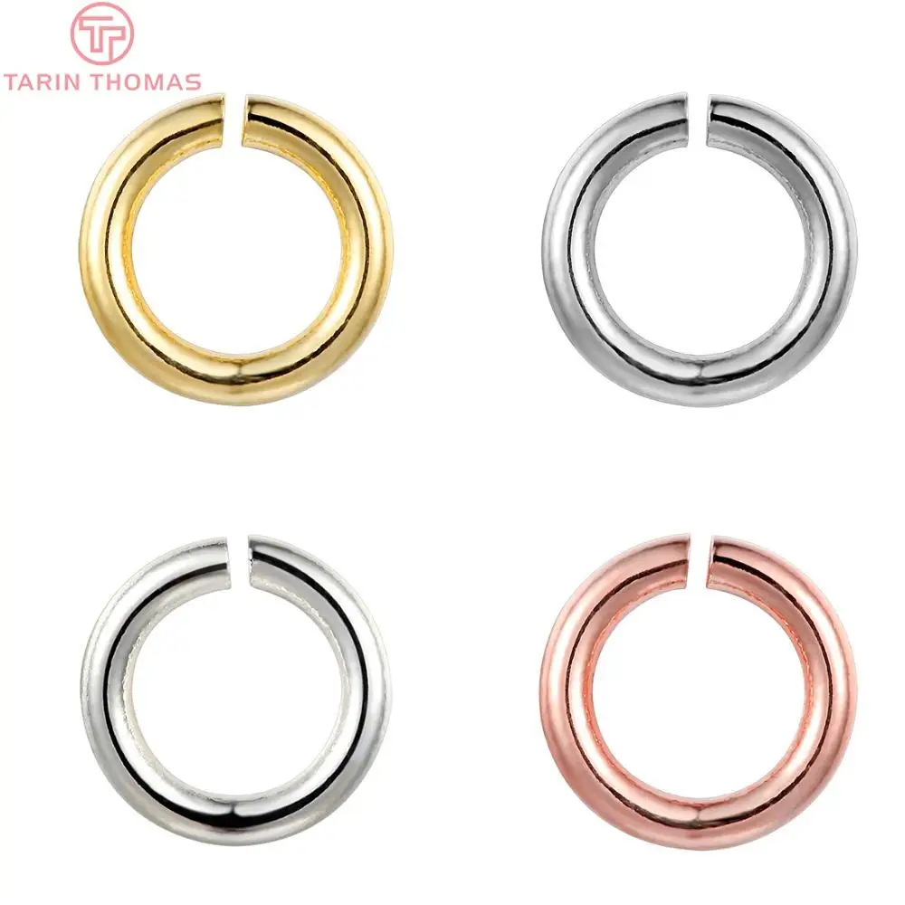 (3622) 50PCS 24K 골드 컬러 진짜 실버 컬러 도금 황동 점프 링 분할 링 보석 찾기 귀걸이 액세서리 도매