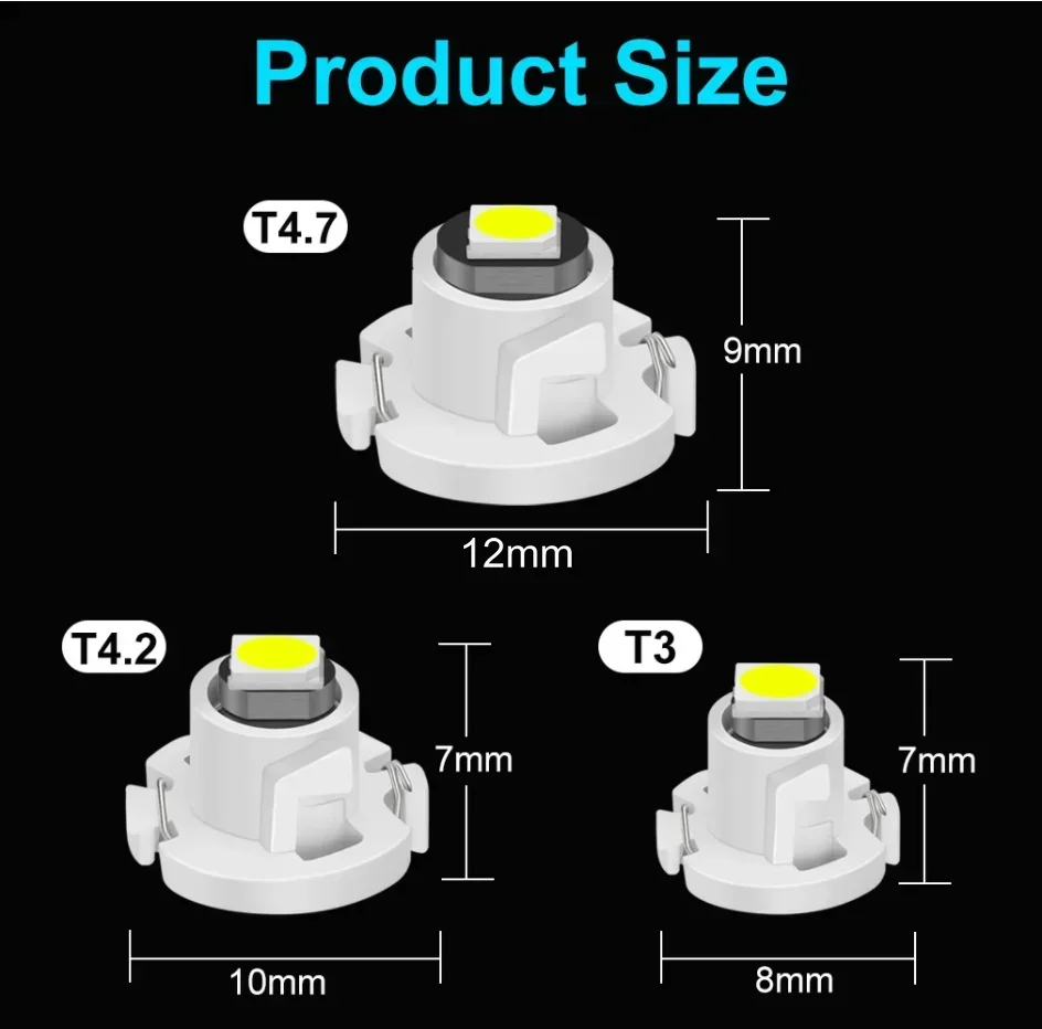 10Pcs T3 LED T4.2 T4.7 Led 전구 Canbus 3030SMD 자동차 인테리어 조명 표시기 웨지 대시 보드 온난화 악기 램프 12V 자동