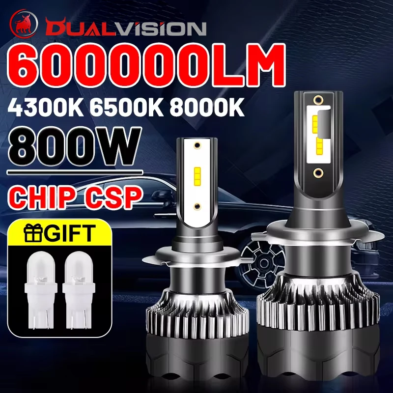 듀얼비전 H4 LED 헤드라이트, 3570 CSP LED, 800W, H7, H1, H11, H8, 9005, 9006, HB3, HB4, H9, 4300K, 6500K, 8000K, 미니 다이오드, 12V, 2 개 title=듀얼비전 H4 LED 헤드라이트, 3570 CSP LED, 800W, H7, H1, H11, H8, 9005, 9006, HB3, HB4, H9, 4300K, 6500K, 8000K, 미니 다이오드, 12V, 2 개 