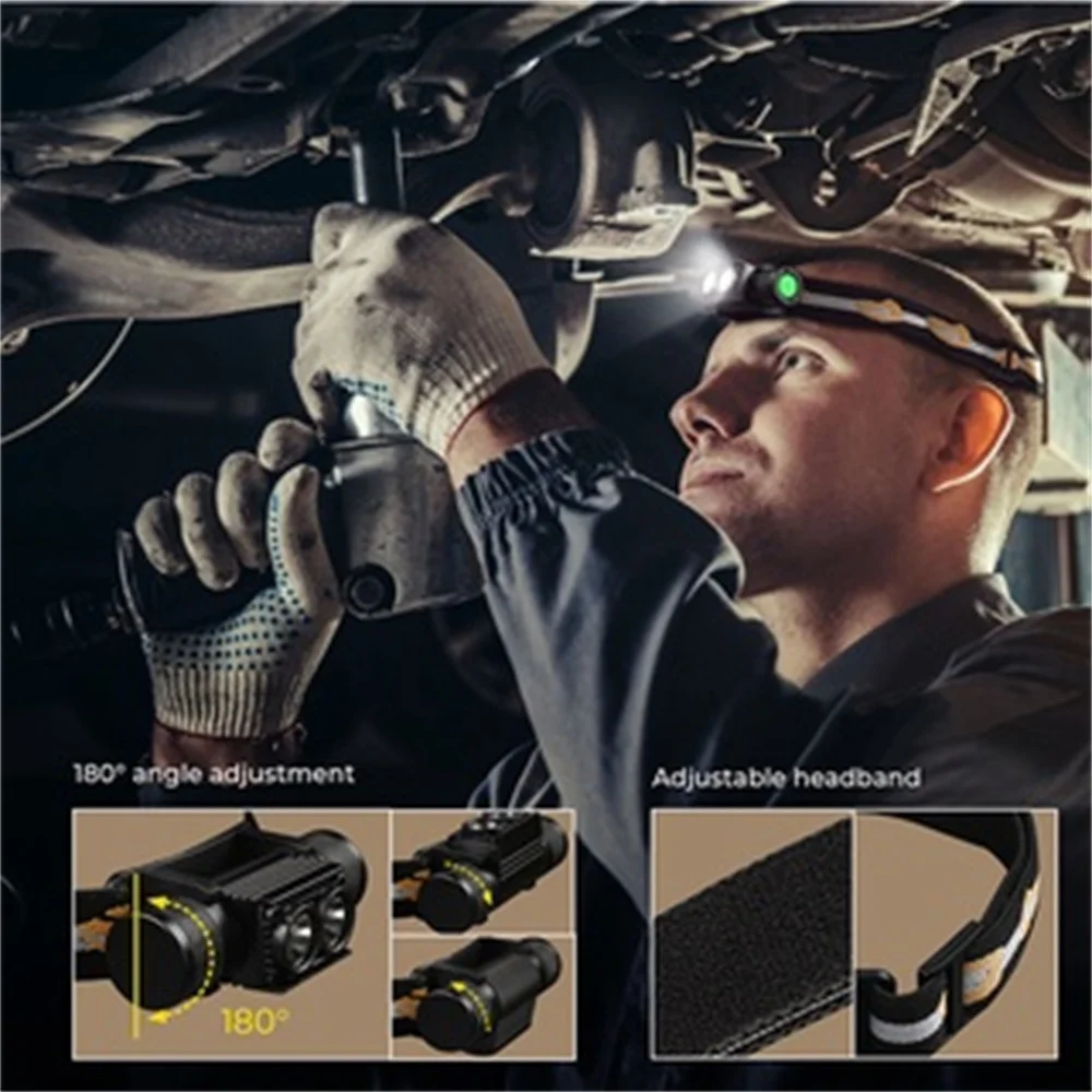H25LR LED 90 높은 CRI 충전식 헤드램프 밝은 백색광 660nm 딥 레드 토치를 갖춘 강력한 경량 헤드 손전등