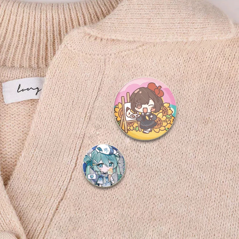 프로젝트 애니메이션 브로치 귀여운 만화 미쿠 루카 Saki Akito Kamishiro Rui 배지 자켓 청바지 옷깃 핀 선물 액세서리