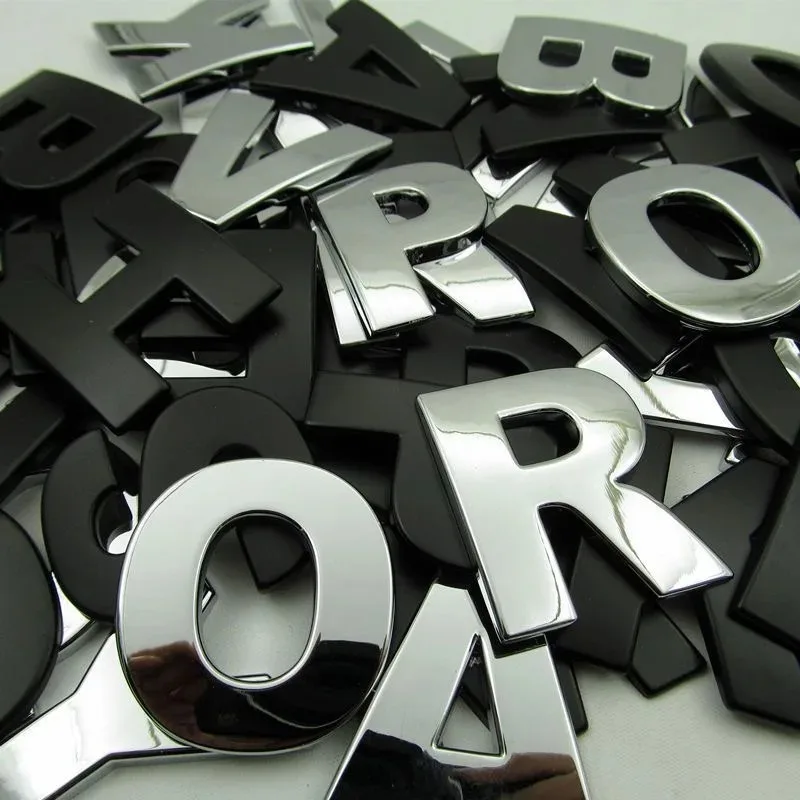 3D 금속 DIY 스타일링 문자 단어 알파벳 엠블럼 데칼, 숫자 라벨링 자동차 스티커, 후면 트렁크 로고 디지털 배지 액세서리