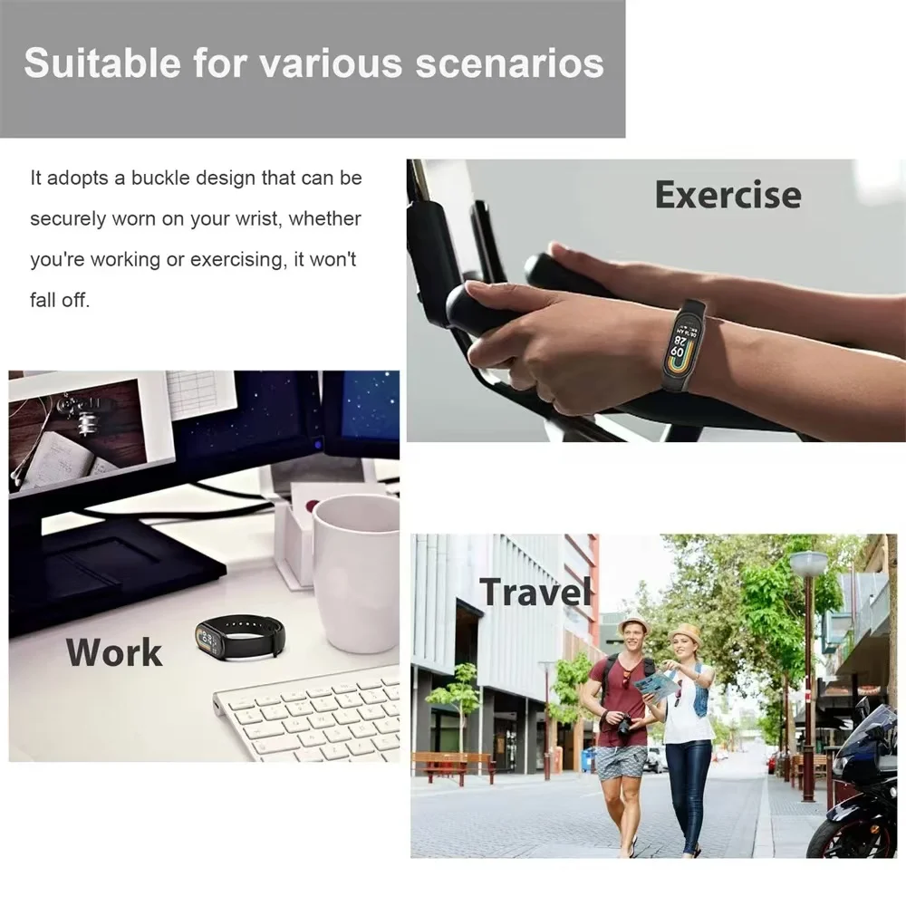 샤오미 미밴드 10/9 NFC 교체용 스포츠 실리콘 스트랩, 샤오미 미밴드 8/9 스마트워치 스트랩 액세서리