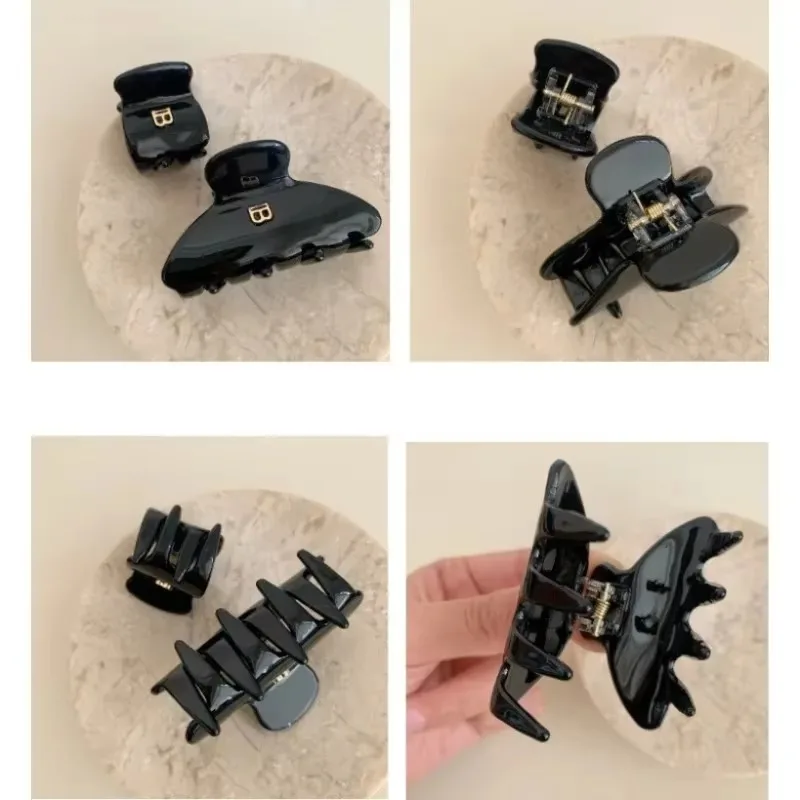 한국어 버전의 문자 b 머리핀 아세트산 아크 잡아 클립 소녀 높은 포니 테일 프리미엄 헤어 액세서리 크랩 머리핀