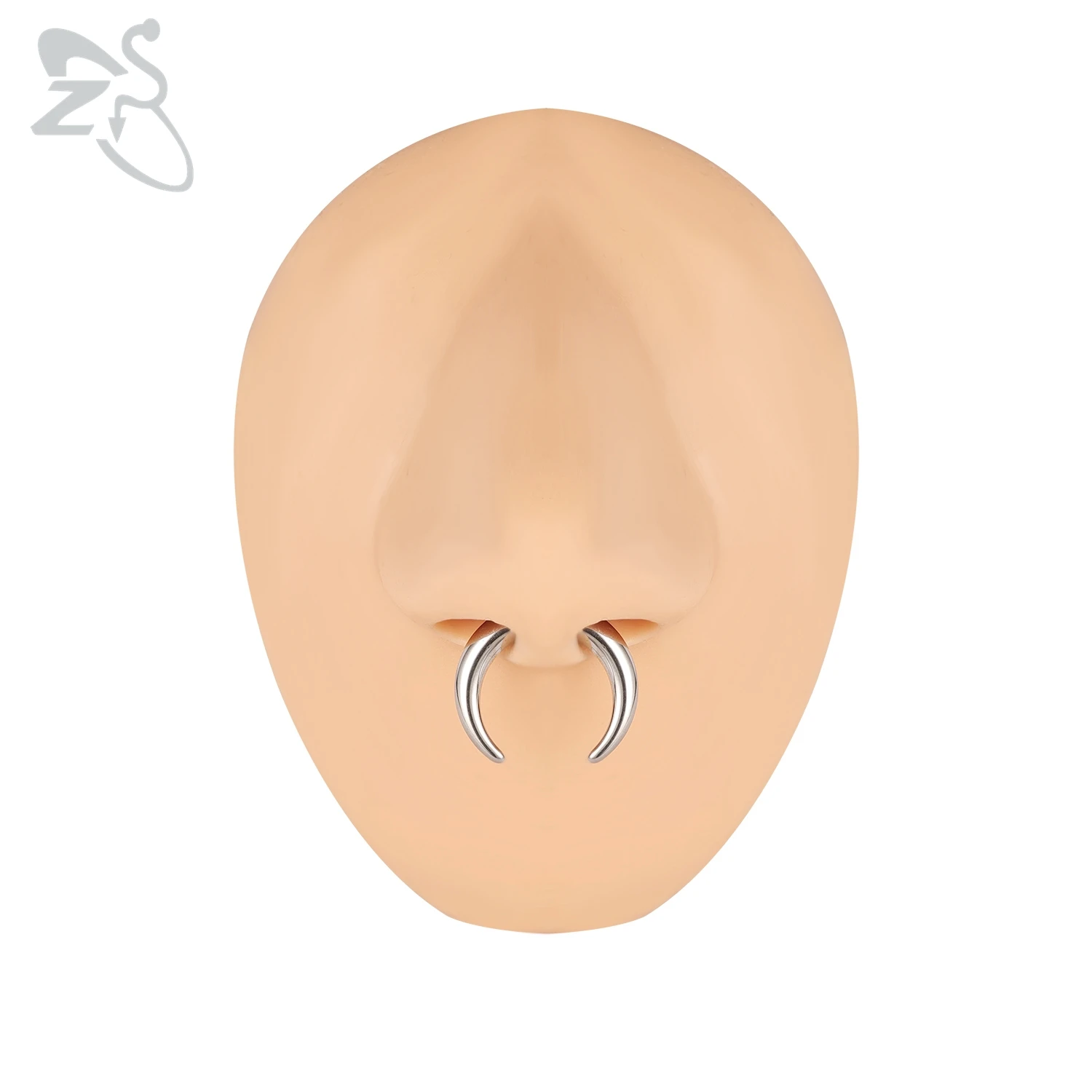 ZS 1PC 2G/4G/6G C 모양 버팔로 경적 코 피어싱 스테인레스 스틸 핀처 Septum 링 펑크 록 들것 확장기 8/10/11/12mm