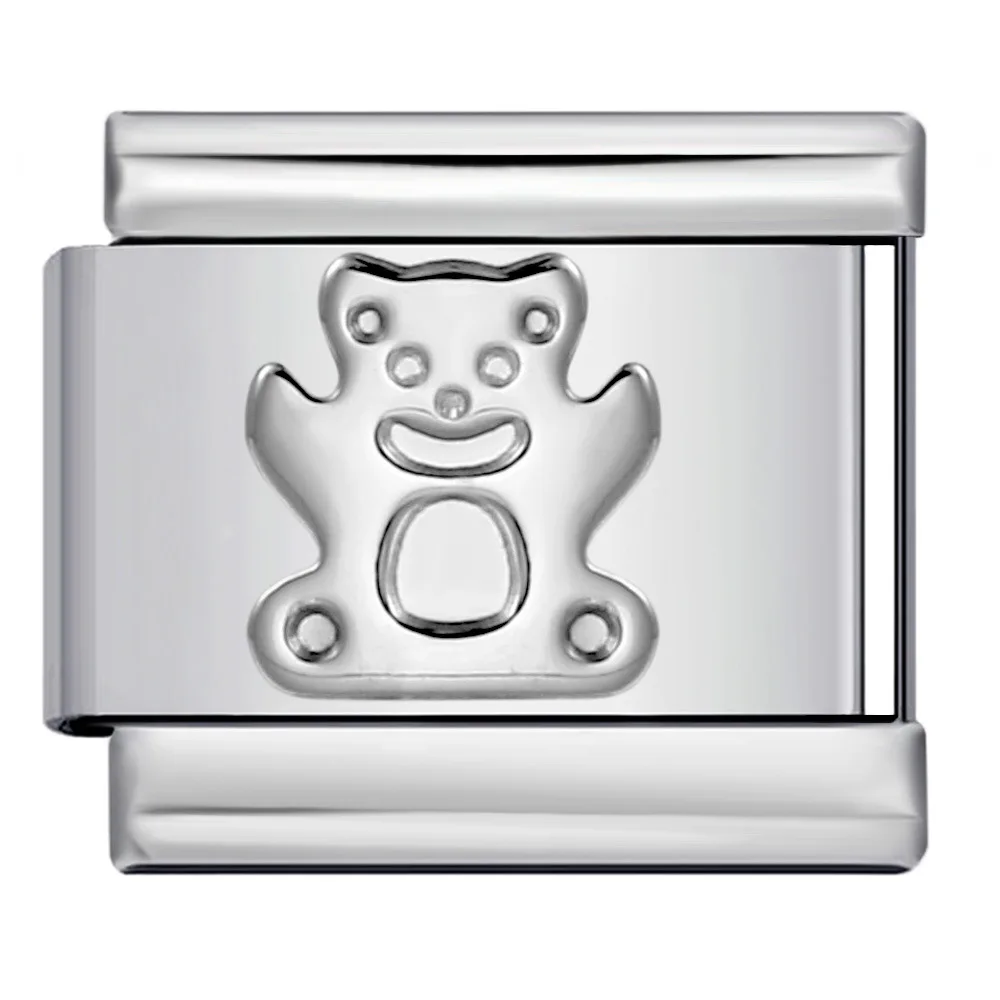 2025 새로운 제기 실버 패턴 모듈 형 이탈리아어 매력 링크 맞는 9mm 팔찌 스테인레스 스틸 여성을 만들기