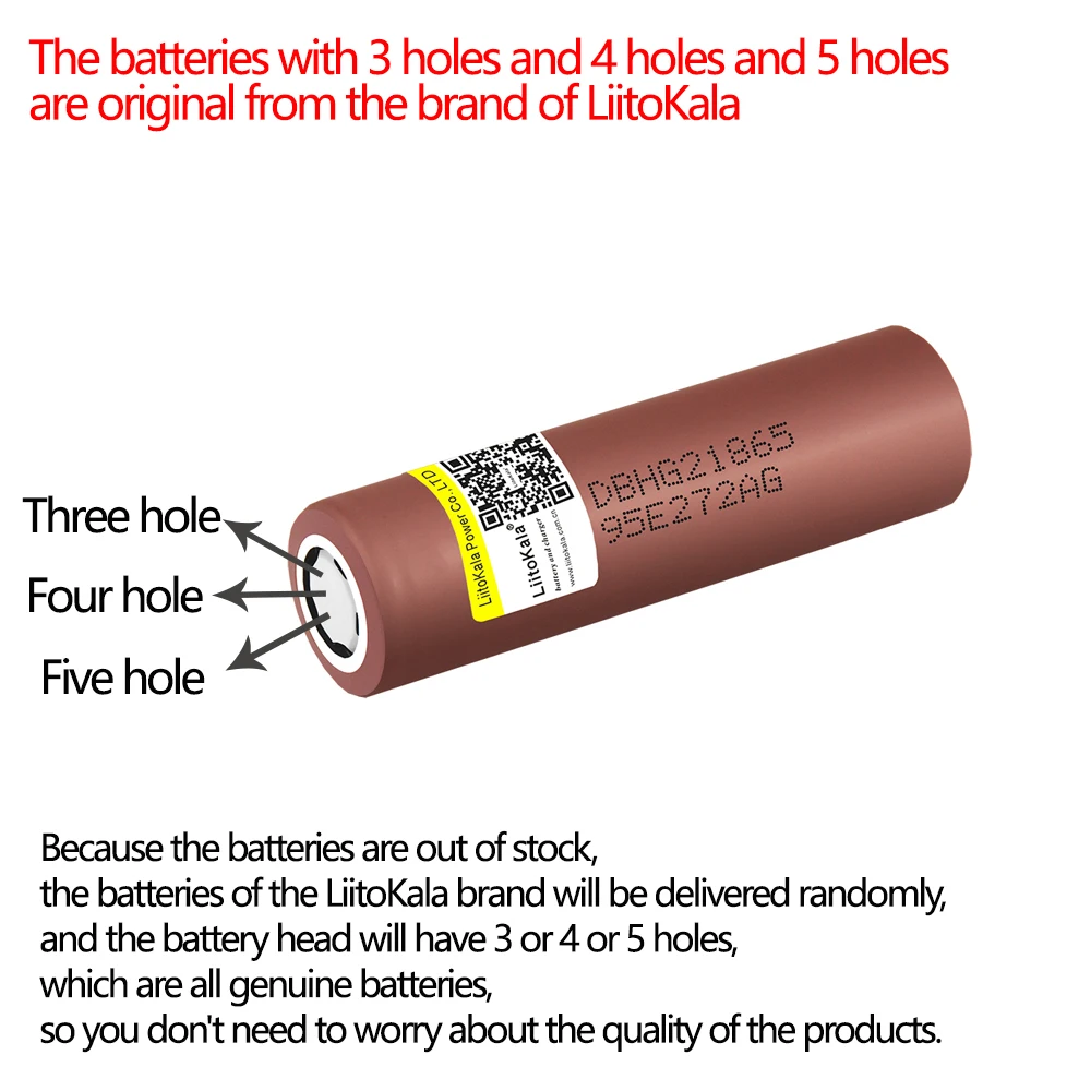 LiitoKala 배터리 팩용 18650 배터리, HG2 전원 충전식 배터리, 3000mAh 배터리, 18650 3.7V, 2 개