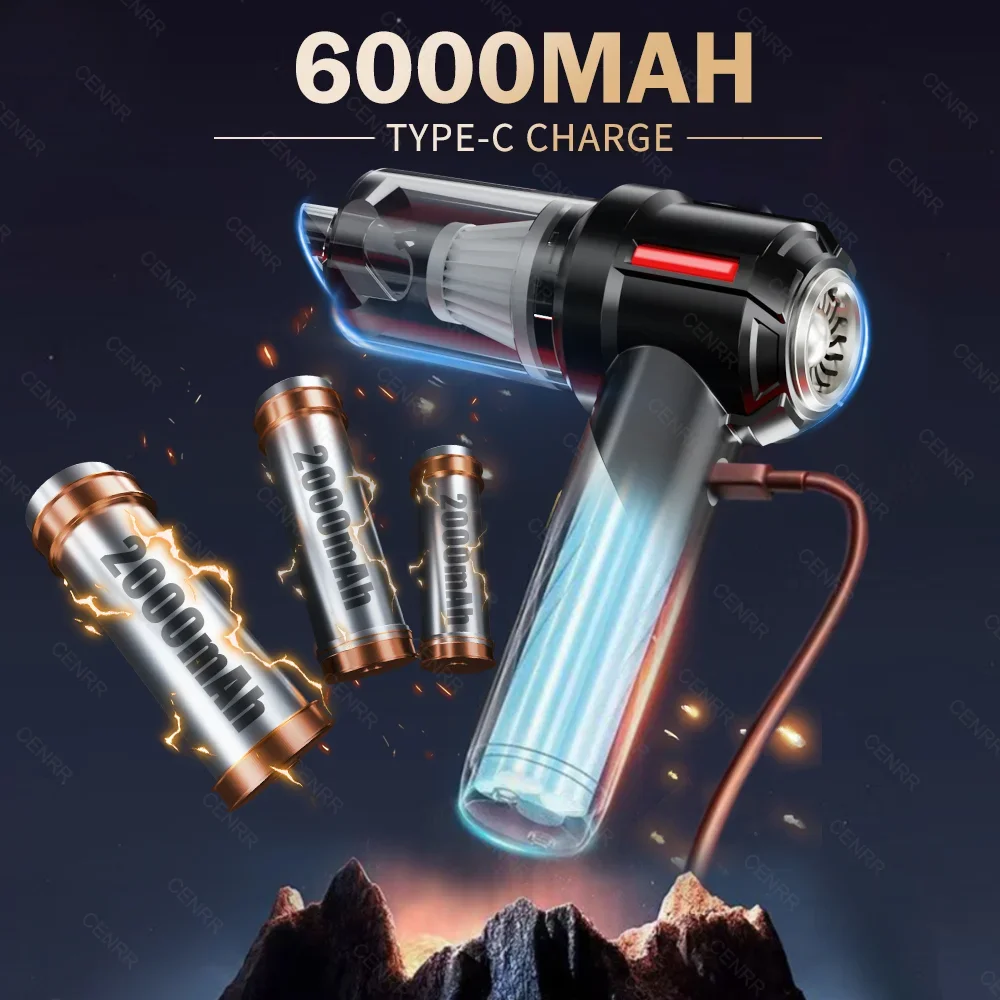 CENRR 고압 자동차 진공 청소기 휴대용 핸드 헬드 미니 진공 청소기 무선 강력한 흡입 자동차 청소기 가전 제품