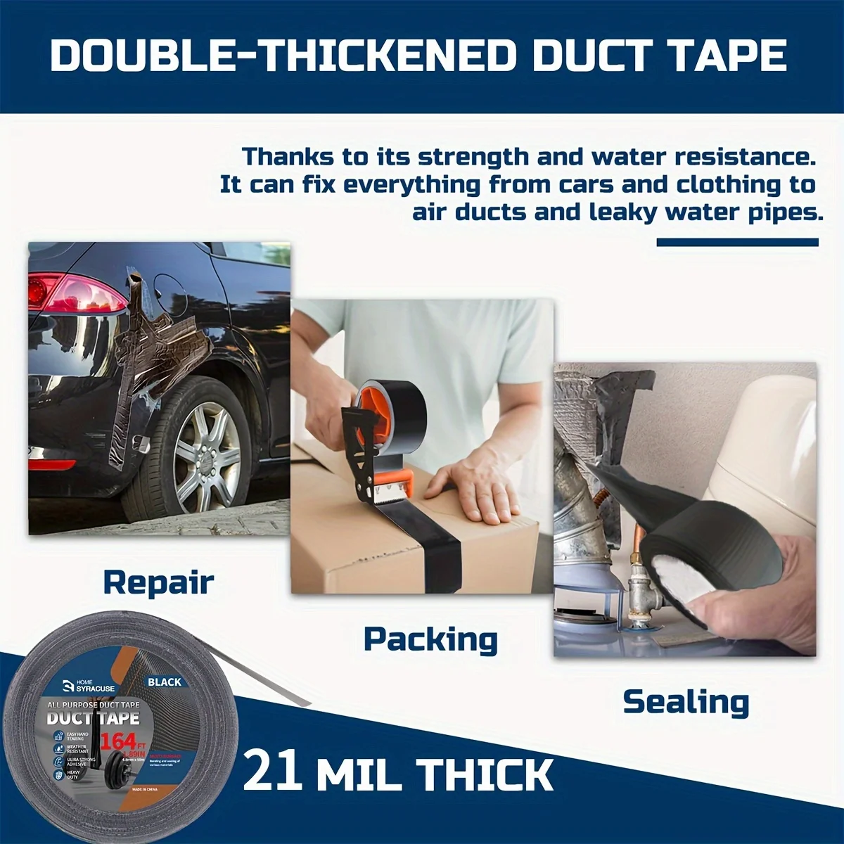 검은 색 슈퍼 접착 직물 덕트 테이프 전기 자전거 좌석 수리 방수포 수리 검은 천 기반 접착 테이프 포장 테이프