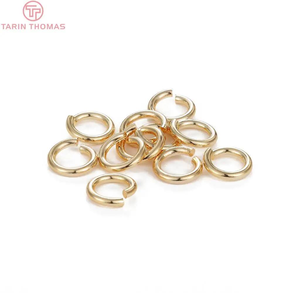 (3622) 50PCS 24K 골드 컬러 진짜 실버 컬러 도금 황동 점프 링 분할 링 보석 찾기 귀걸이 액세서리 도매