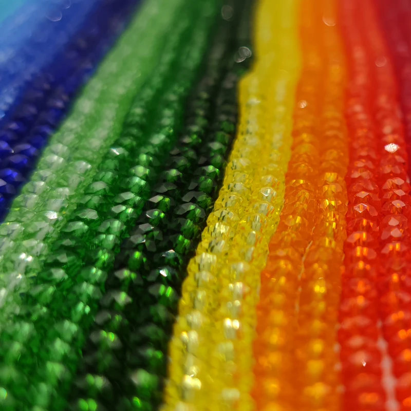 2 3 4 6 8mm 체코 투명 유리 구슬 45 색상 플랫면 처리 된 크리스탈 느슨한 스페이서 비즈 보석 만들기 팔찌 액세서리