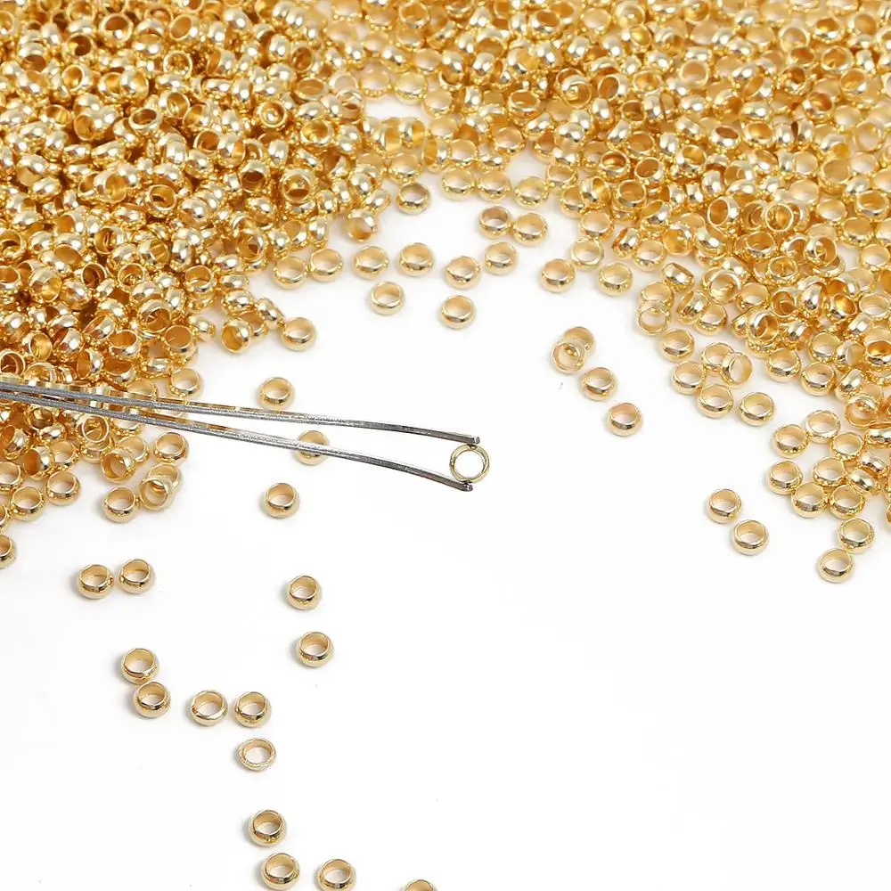 1.5/2/2.5/3/3.5/4mm 골드 실버 구리 볼 크림프 엔드 비드 스토퍼 스페이서 비즈 DIY 귀걸이 목걸이 쥬얼리 만들기 용품