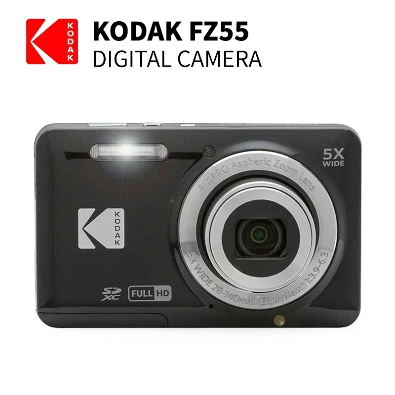 KODAK PIXPRO FZ55-RD 16MP 디지털 카메라 5X 광학 줌 28mm 광각 1080P 풀 HD 비디오 2.7