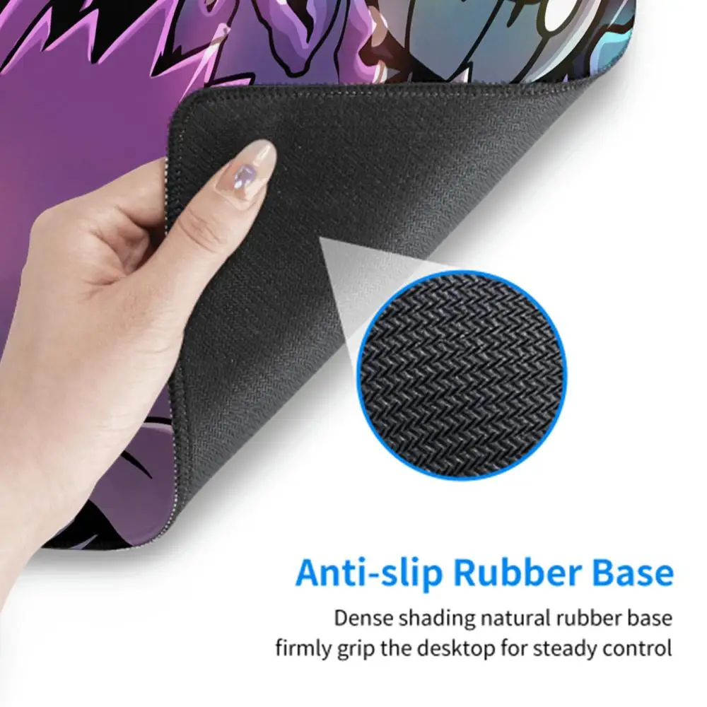 P-Pokemon-Gengar Grande 대형 게임용 마우스 패드, LockEdge 두꺼운 컴퓨터 키보드 테이블 책상 매트