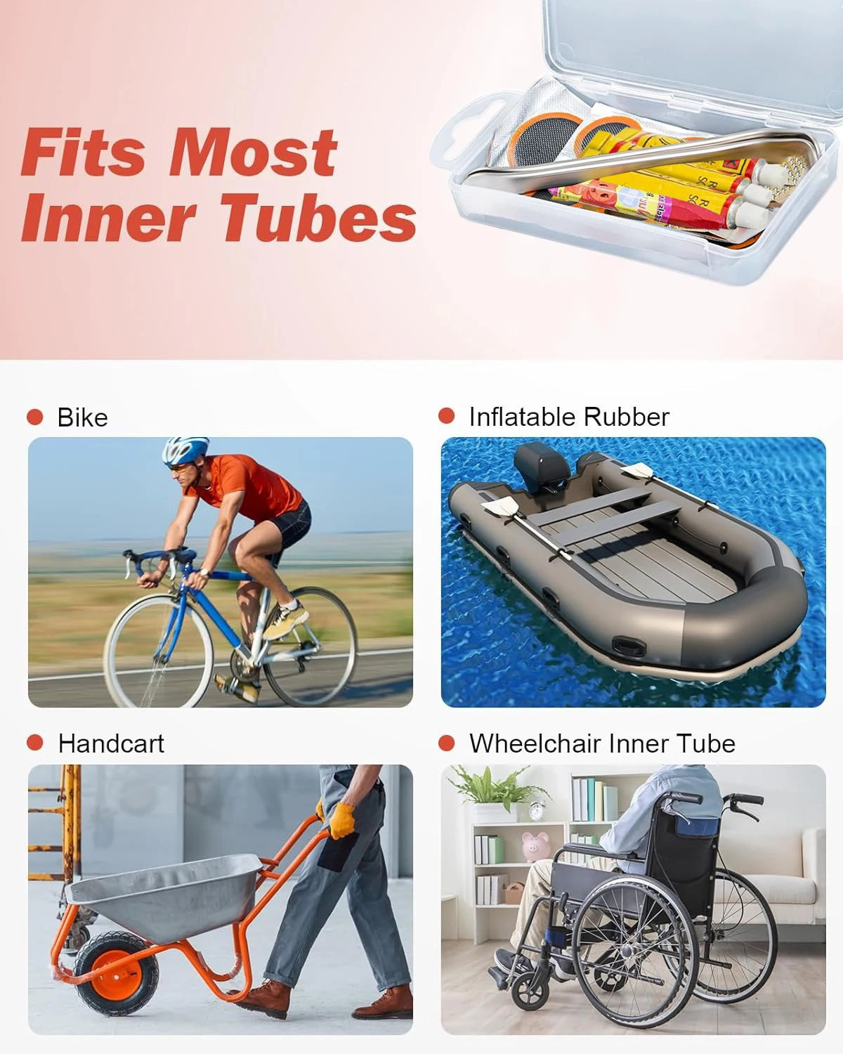 자전거 타이어 수리 키트-패치, 타이어 필름, 그라인딩 필름, 크로우바, 사이클링 타이어 패치 수리 키트, 다기능 도구