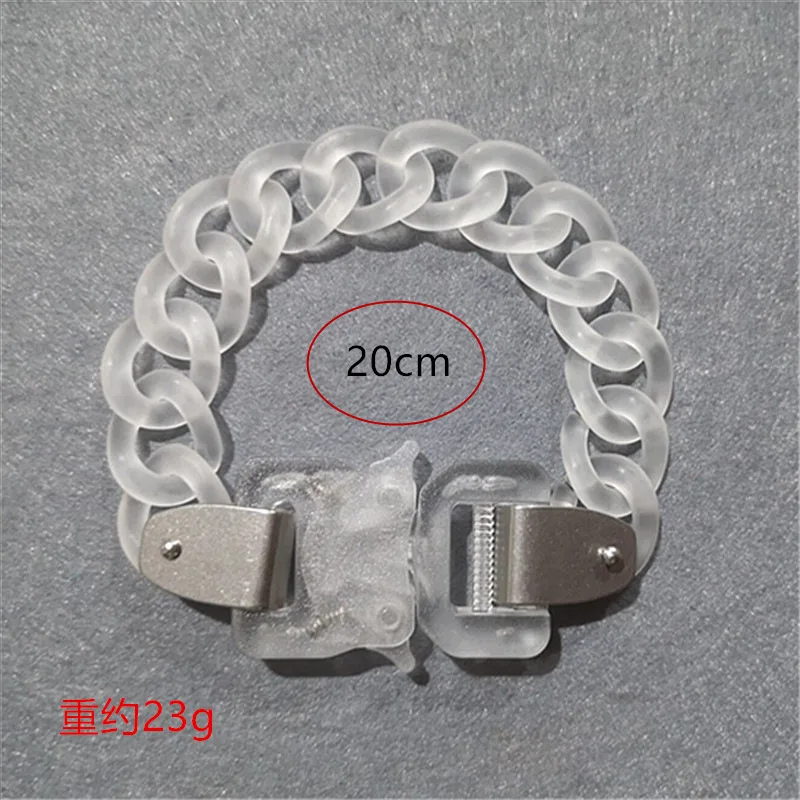 남성용 무광 투명 아크릴 체인 잠금 펜던트 목걸이, 록 링크 버클 초커 팔찌, 힙합 파티 쥬얼리, 신제품