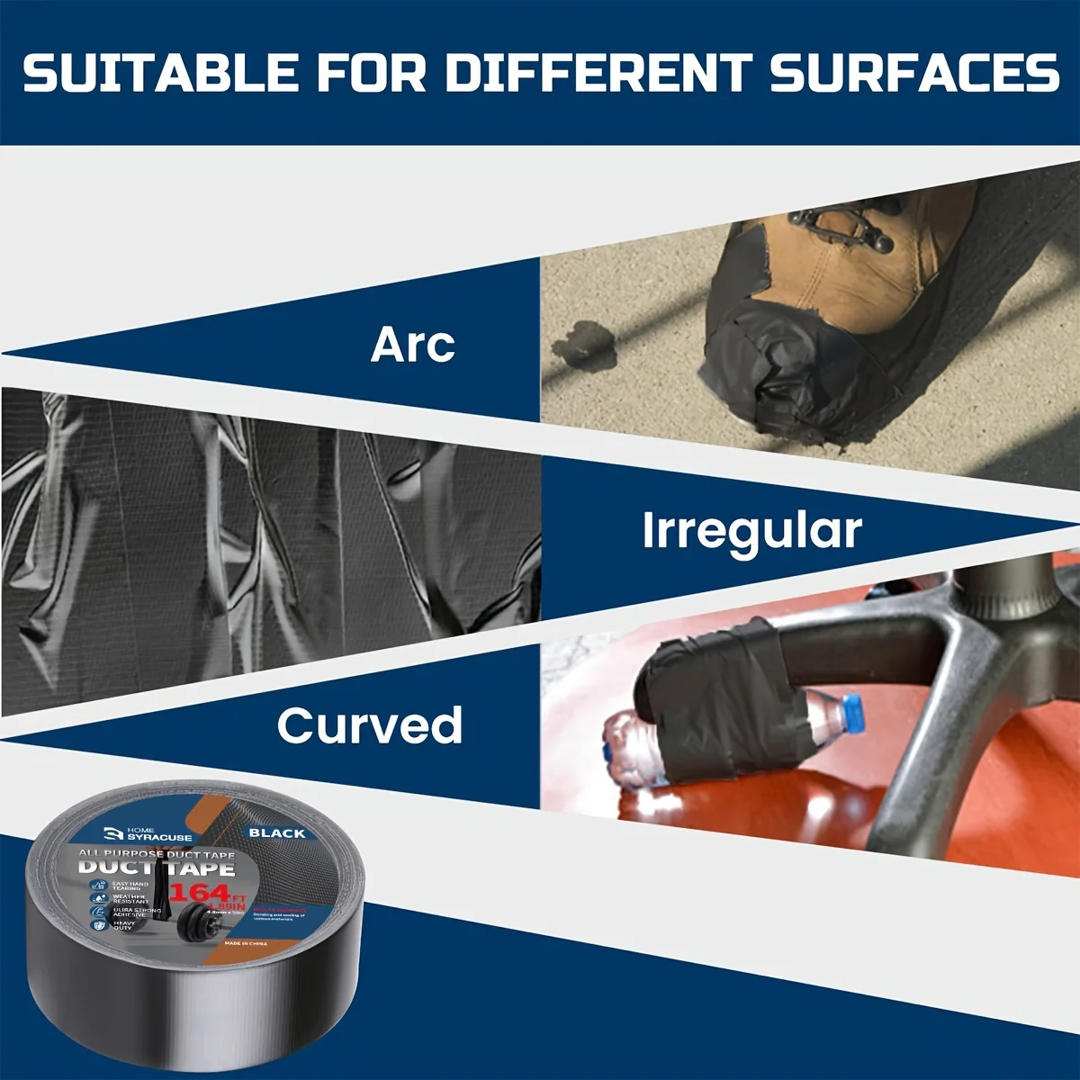 검은 색 슈퍼 접착 직물 덕트 테이프 전기 자전거 좌석 수리 방수포 수리 검은 천 기반 접착 테이프 포장 테이프