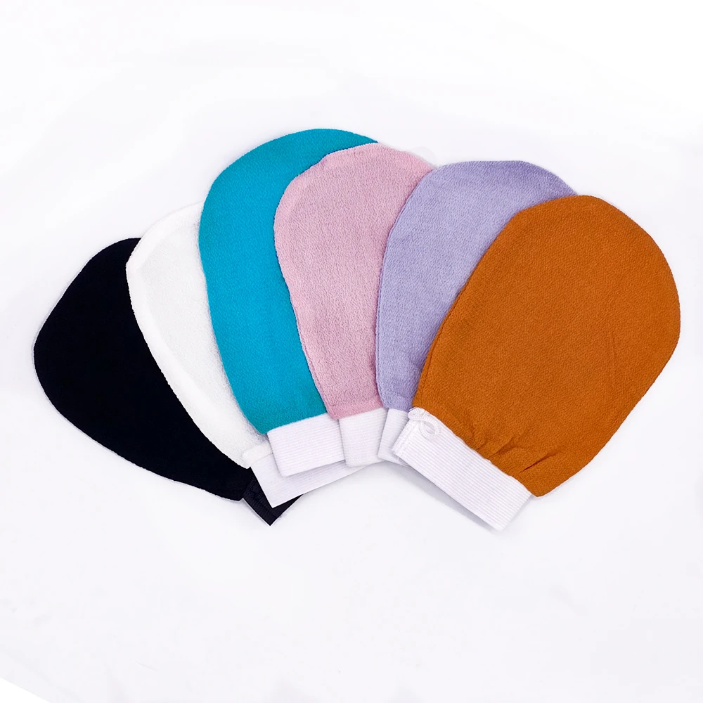 1피스 양면 하마마 스크럽 미트 매직 필링 장갑 엑스폴리에이팅 탄 제거 미트 두 번째 조각 70% 할인