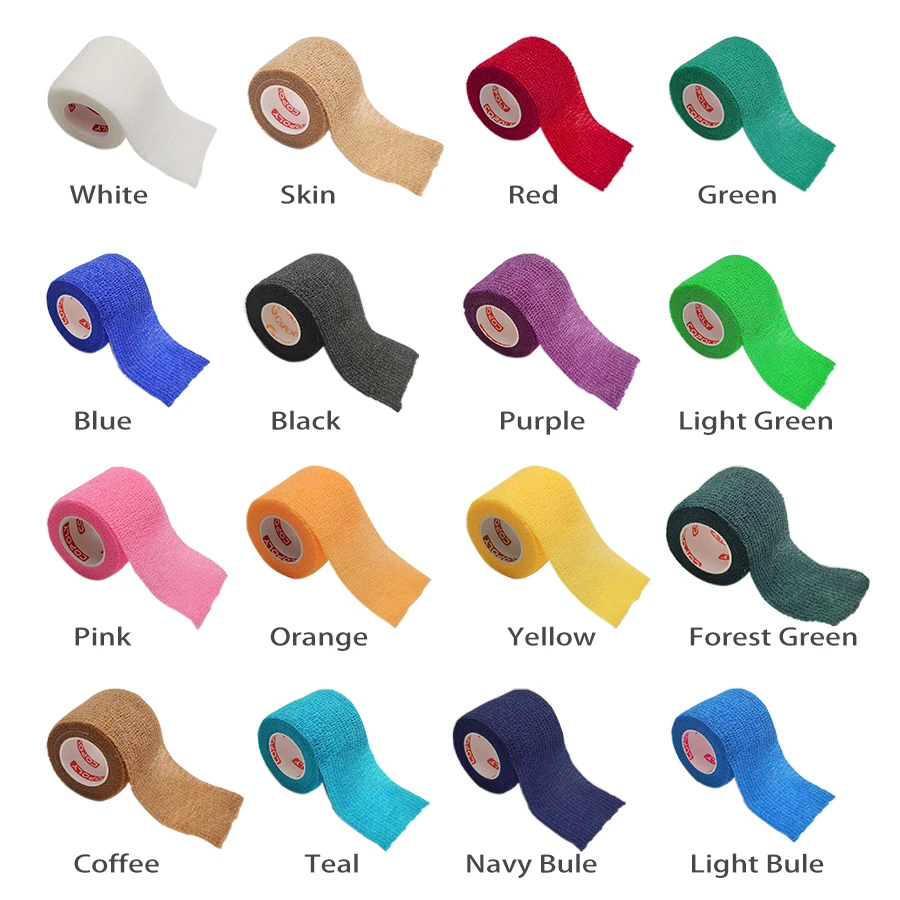 1 롤 2.5/5/10cm 자기 접착 성 탄력 붕대 스포츠 문신 키트 부상 손가락 손목 발목을위한 응집 테이프 랩 탄성체