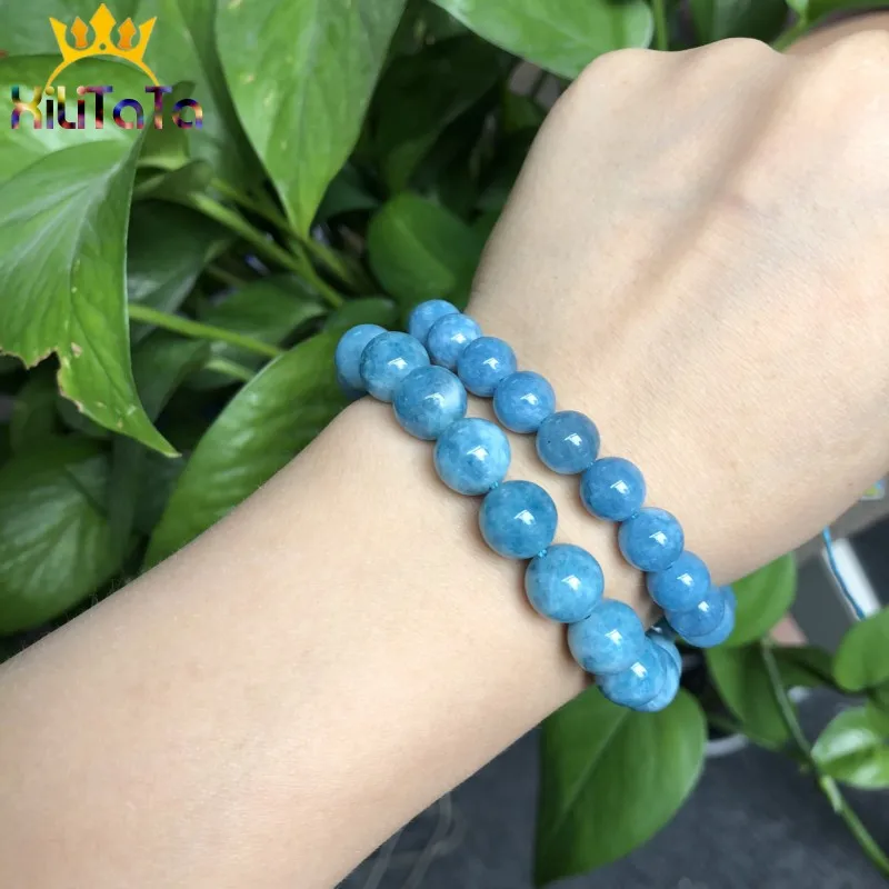 천연 석재 진한 파란색 옥수 옥 비즈 보석에 대 한 라운드 루즈 스페이서 비즈 4/6/8/10/12mm DIY 수제 팔찌 만들기