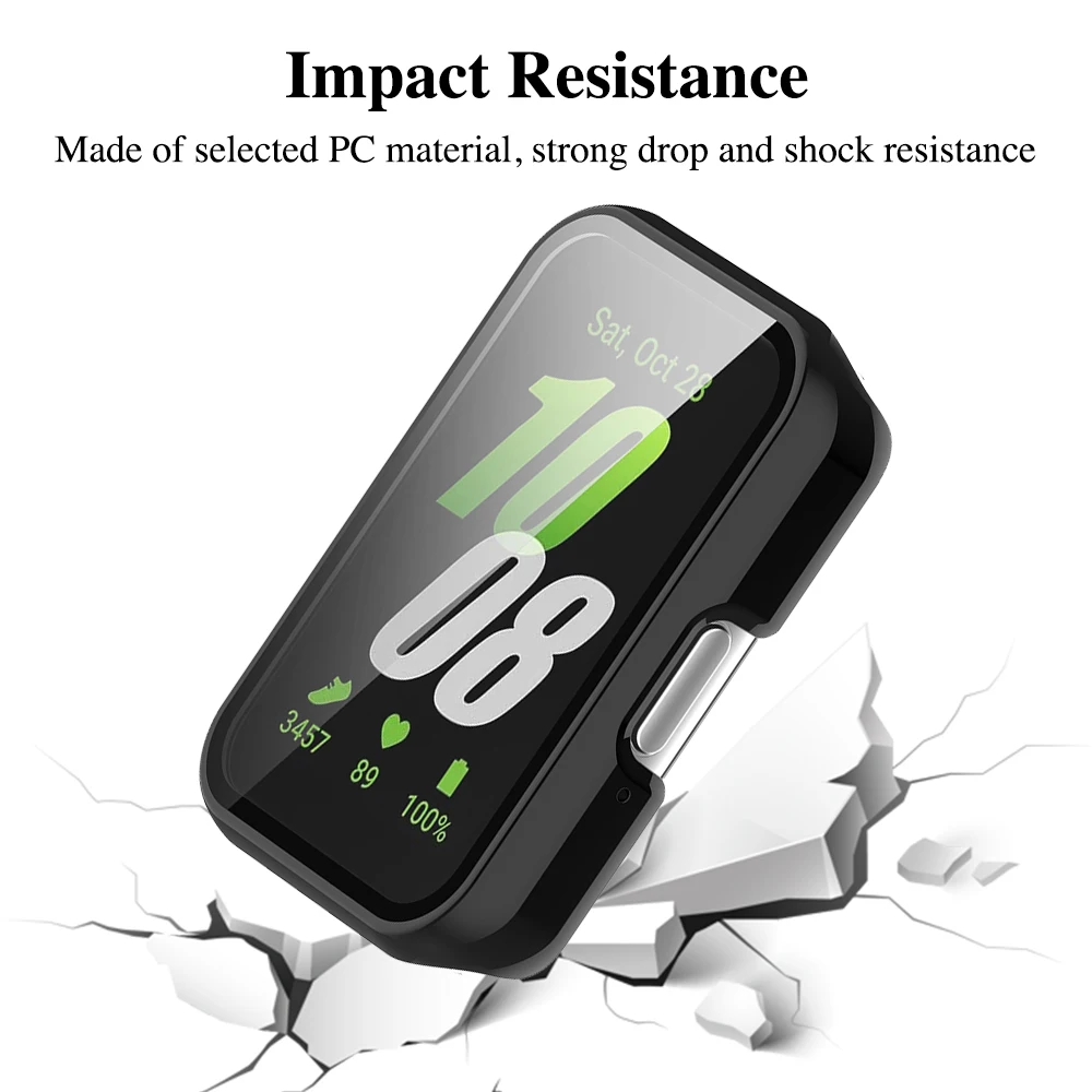 삼성 갤럭시 핏 3 용 유리 및 케이스, 강화 유리 스크린 보호대 및 하드 PC 보호 범퍼, 갤럭시 핏 3 액세서리