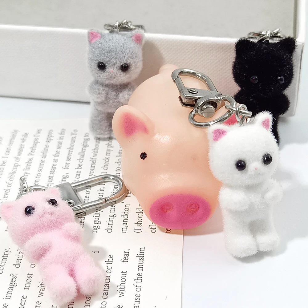 크리 에이 티브 아이디어 귀여운 몰려 들고 3 차원 새끼 고양이 키 체인, 만화 미니 인형 가방 펜던트 수제 DIY 쥬얼리 액세서리